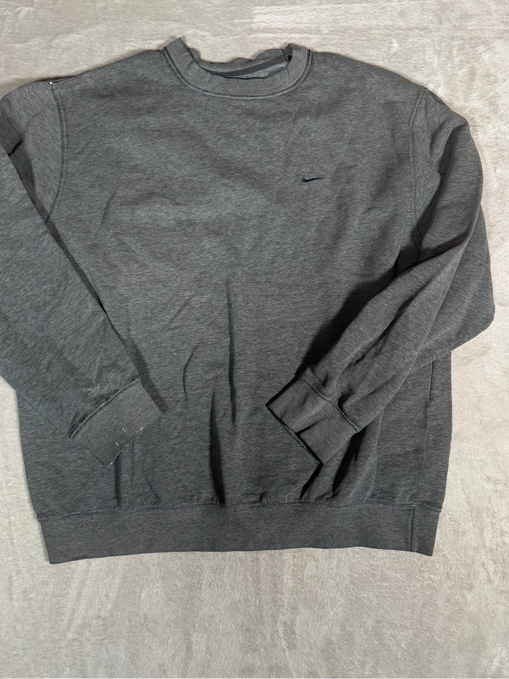 Nike Dark Gray Crewneck Sweatshirt Small Swoosh Men XL Vintage Y2K Activewear
